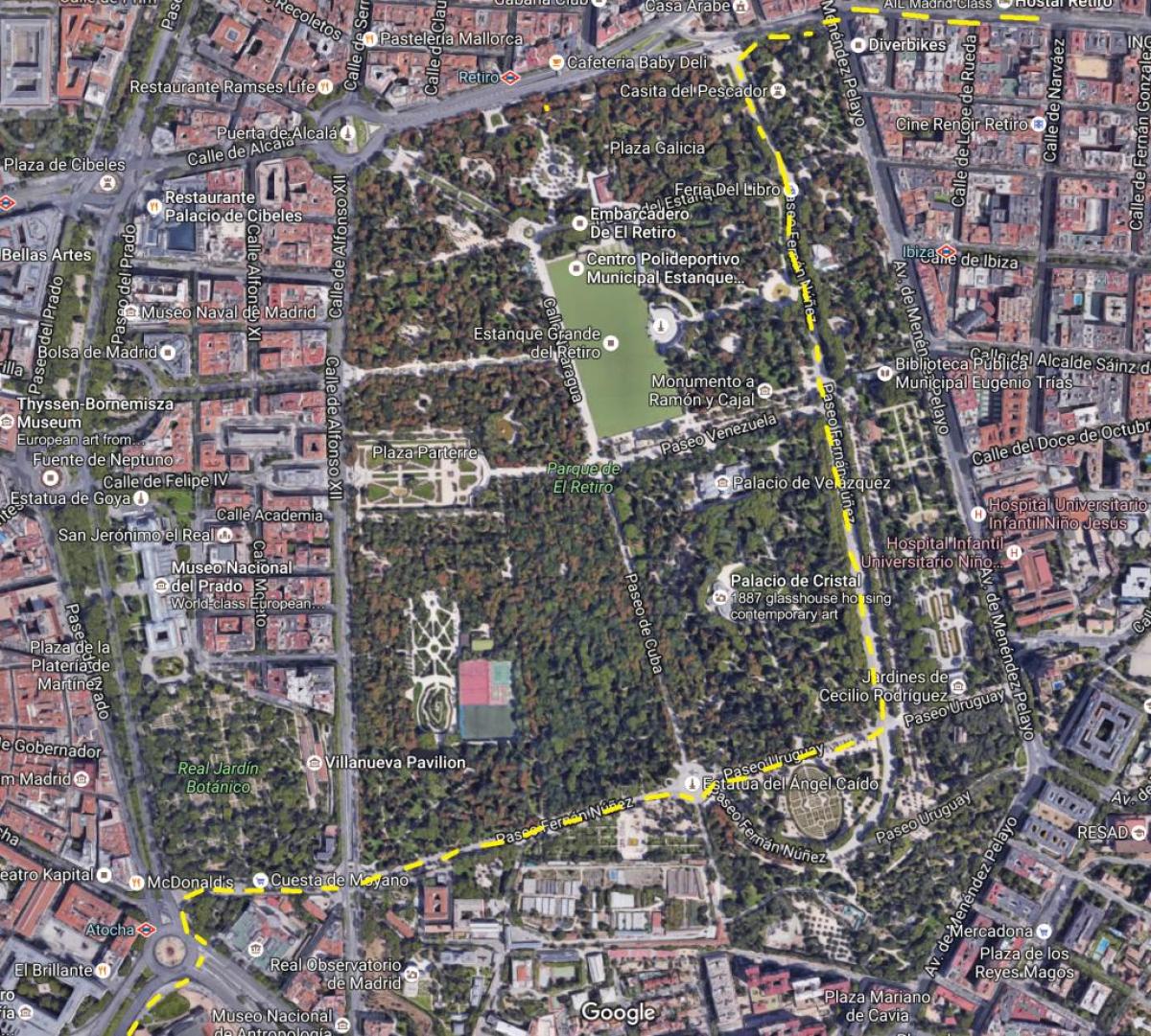 bewoon park Madrid kaart