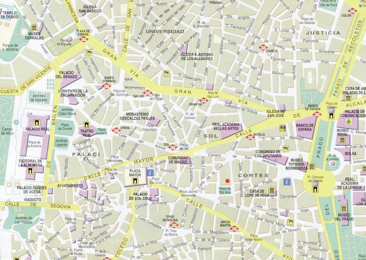 Madrid sentrum kaart