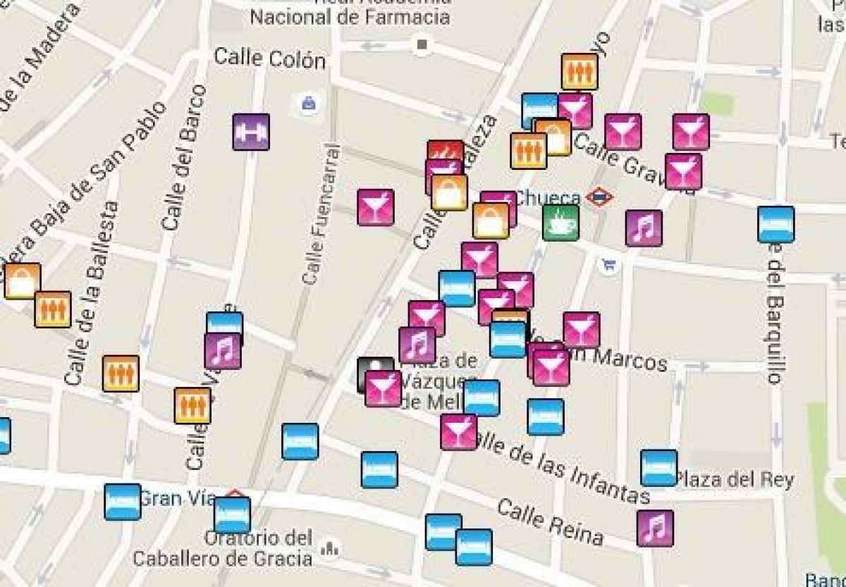 gay gebied Madrid kaart
