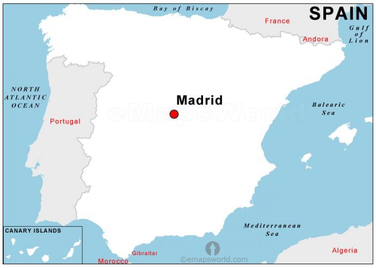 kaart van die hoofstad van Spanje