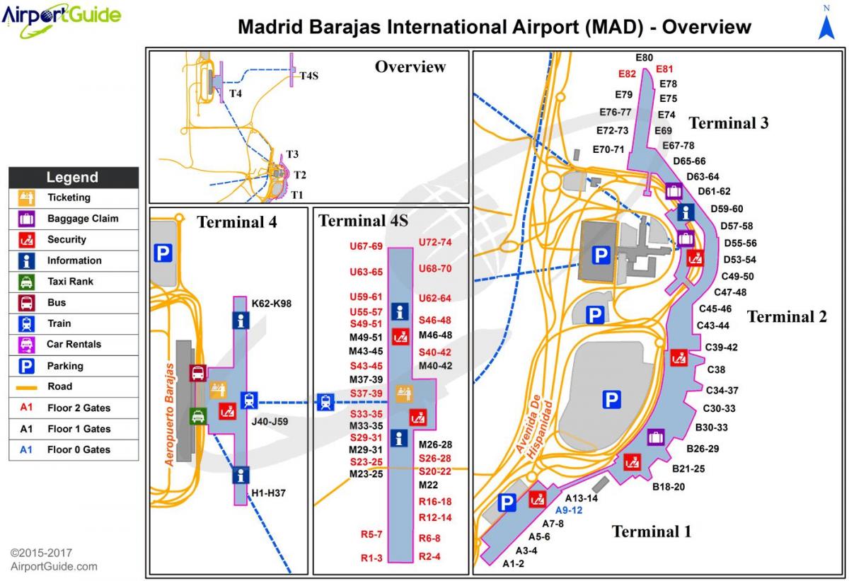 Madrid internasionale lughawe kaart