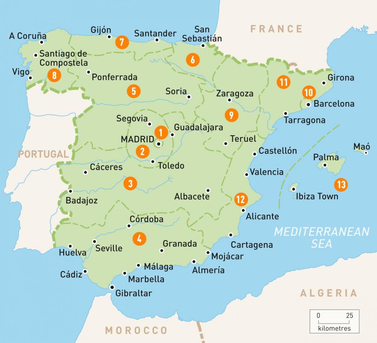 kaart van Madrid gebied