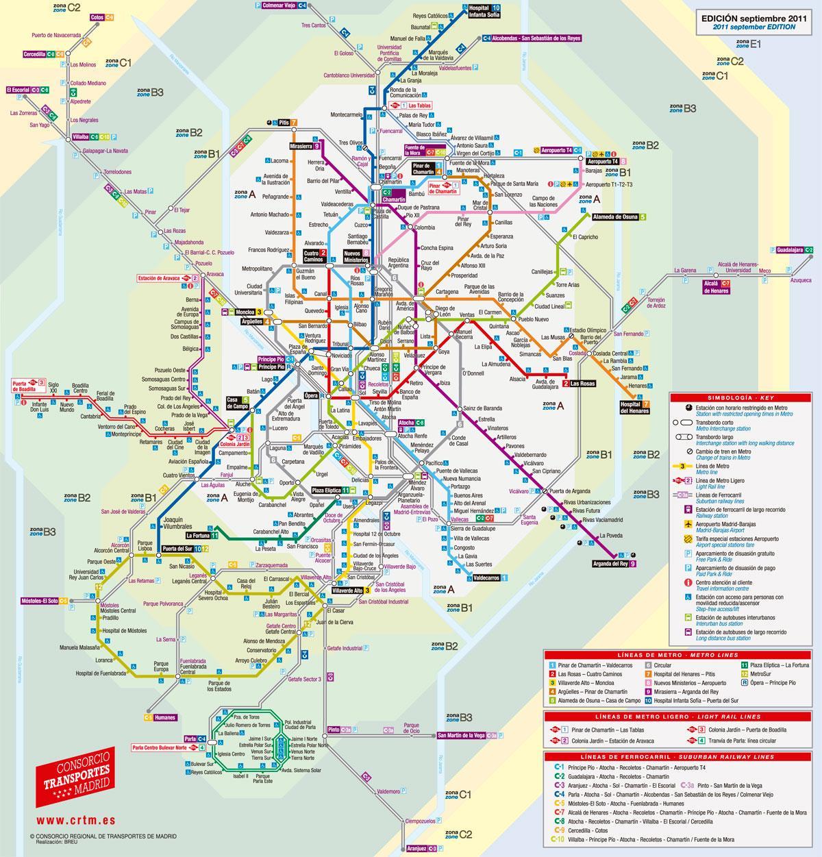 kaart van Madrid tram
