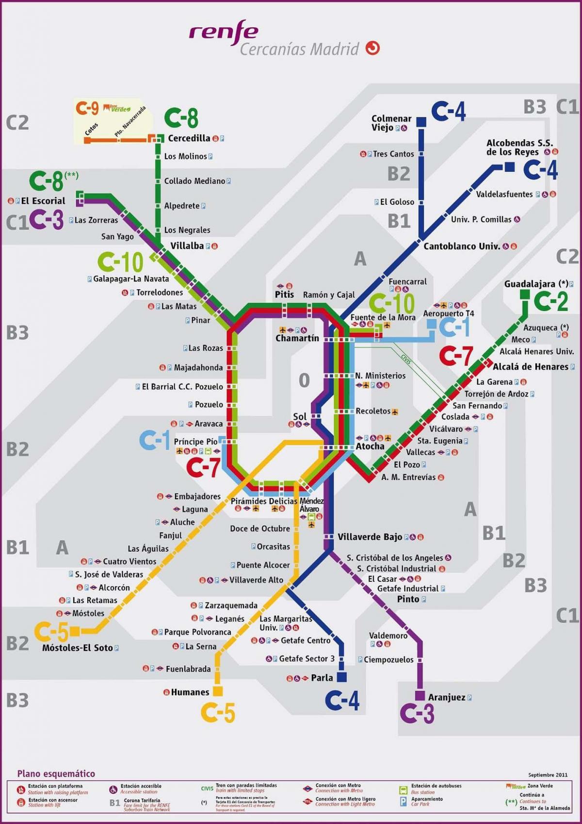 Madrid spoor kaart