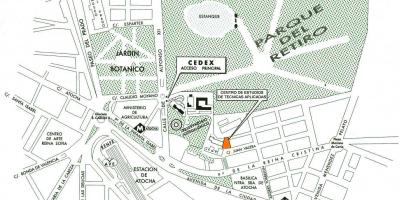 Kaart atocha-stasie Madrid