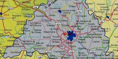 'n kaart van Madrid