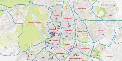 Kaart van Madrid barrios