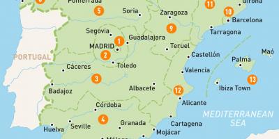 Kaart van Madrid gebied