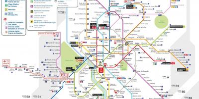 Kaart van Madrid openbare vervoer