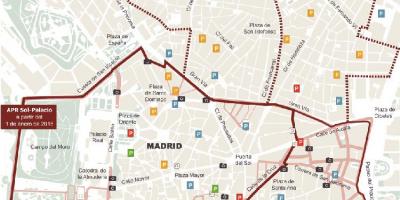 Kaart van Madrid parkering