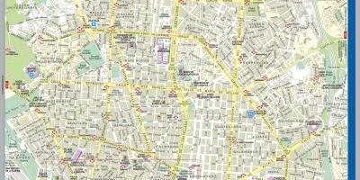 Straat kaart van Madrid stad sentrum
