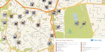 Madrid top-aantreklikhede kaart