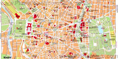 Madrid stad sentrum street map